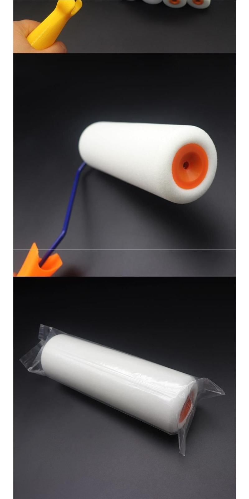 Profesionalni set četkica za farbanje i teksturiranih valjaka - Robusna plastična drška sa plavim čekinjama za lateks boje, lažne završne obrade, zidove, plafone, uradi sam i komercijalne projekte - Komplet aplikatora za više površina