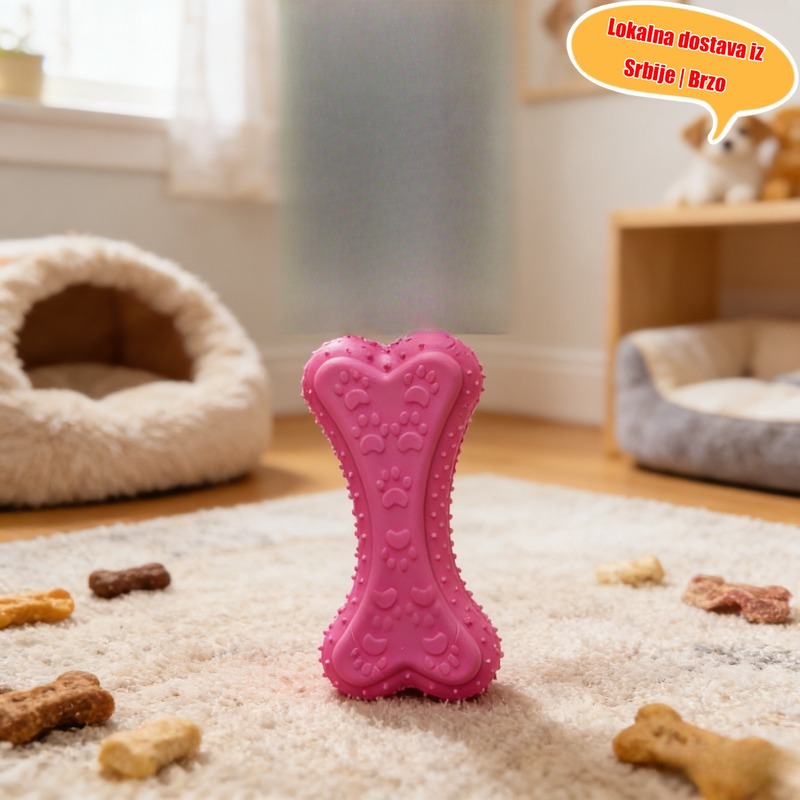 Igračke za žvakanje za pse agresivne žvakače, izdržljiva gumena igračka u obliku kosti za zubanje za štence, male i srednje pse