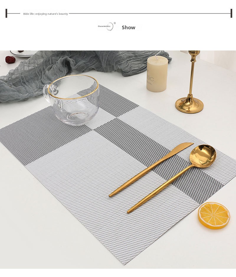 4 ili 6 komada dijagonalnih podmetača za sto od vinila, pravougaoni, perivi, elegantni, za unutrašnju i spoljašnju upotrebu, PVC podmetači za kuhinju i trpezariju