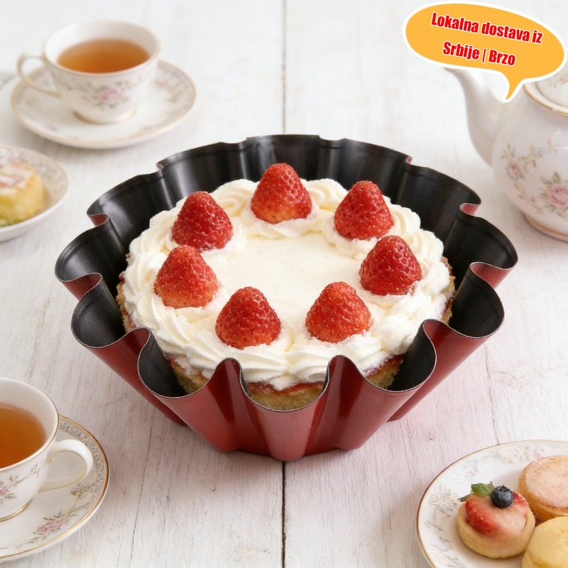 Kalup za tortu u obliku lotosovog cveta, nelepljivi ugljenični pleh za pečenje sa žlebovima, pogodan za svadbene torte, pitu od jabuka i šifon deserte - Kalupi u obliku latica, premaz za lako čišćenje, za praznične zabave i peciva