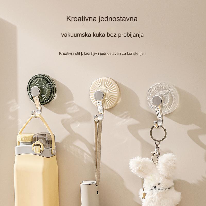 Jaka Vakumska Čaša sa Kukom | Bez Bušenja, Montaža na Zid u Kupatilu, Besprekorna Vakumska Pasta, Eklektični Stil, Plastični Materijal