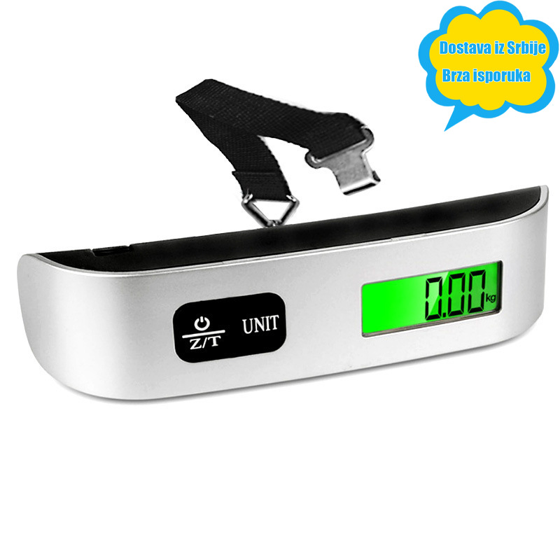 Prenosiva ručna elektronska vaga za prtljag, 50kg, mini vaga sa kukom za kačenje