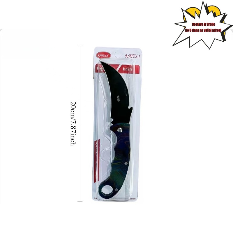 Nož za preživljavanje na otvorenom sa 7-inčnim V-sečivom i ergonomskom drškom - Taktički nož ukupne dužine 18 inča za lov, pecanje i bekstvo - Prenosivi dizajn sa fiksnim sečivom, oštra izdržljiva konstrukcija, mehanizam za otvaranje jednom rukom (bez sklapanja) - Idealan za C