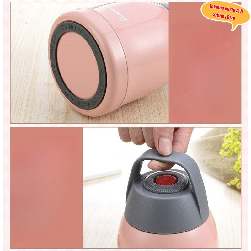 Vakuumski paročistač od nerđajućeg čelika velikog kapaciteta, sa teglom za kuvanje na pari i izolovanim posudom za ručak