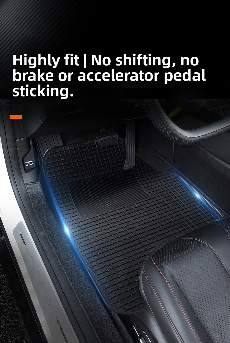 4 komada univerzalnih podnih prostirki za automobile - izdržljive PVC, neklizajuće i lako za čišćenje, pogodne za limuzine i SUV vozila, za sve sezone: proleće, leto, jesen i zima