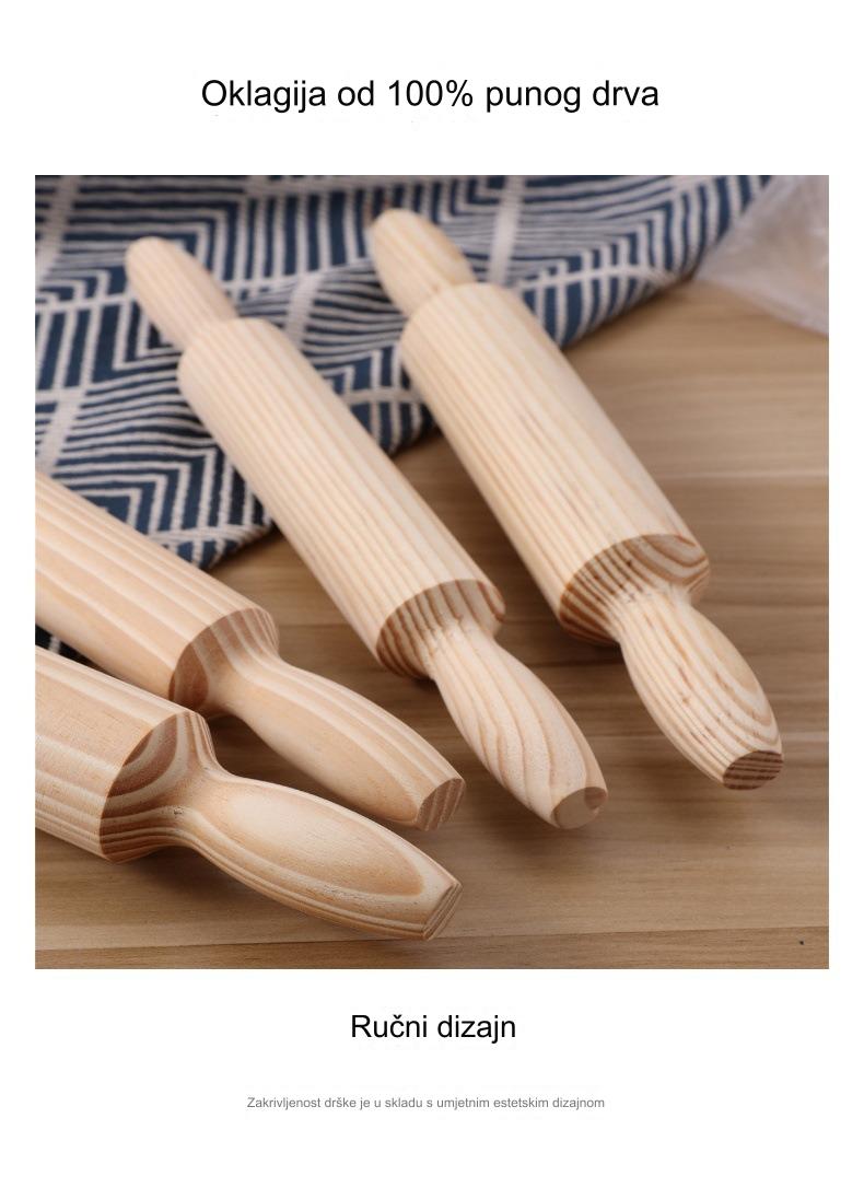 i Siguran Drveni Valjak za Testo | Savršeno Rađeno Testo i Pekarske Proizvodi, Neklizajuće Ručke, Napravljen od Tvrdog Drveta