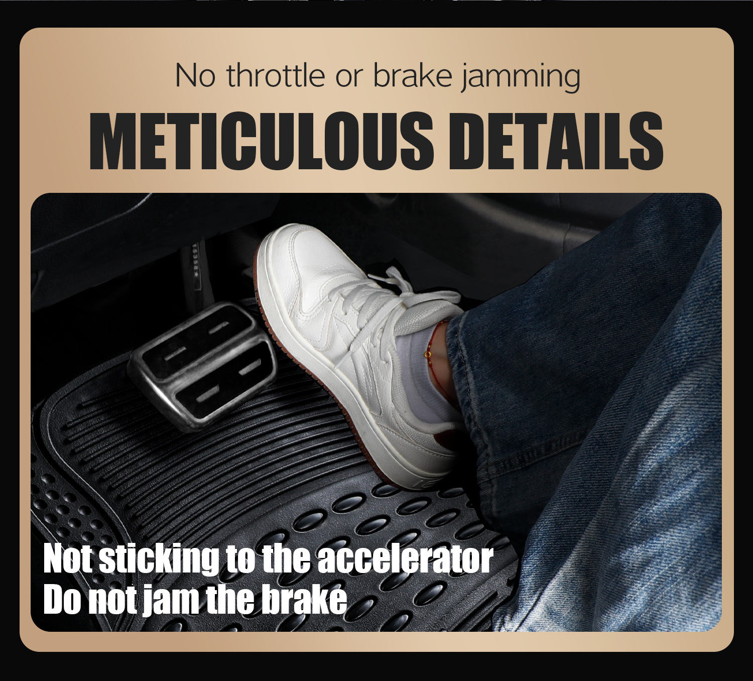 4 komada Univerzalni Auto Patosnici | Vodootporni & Izdržljivi Gumeni Patosnici za Automobile, SUV, Kamione i Kombije, Neklizajući Dizajn sa Površinom koja se Lako Čisti, Odgovara Većini Vozila, Crni, Debljina 0.5cm, Prednji & Zadnji Set (64x41cm & 41x41cm)