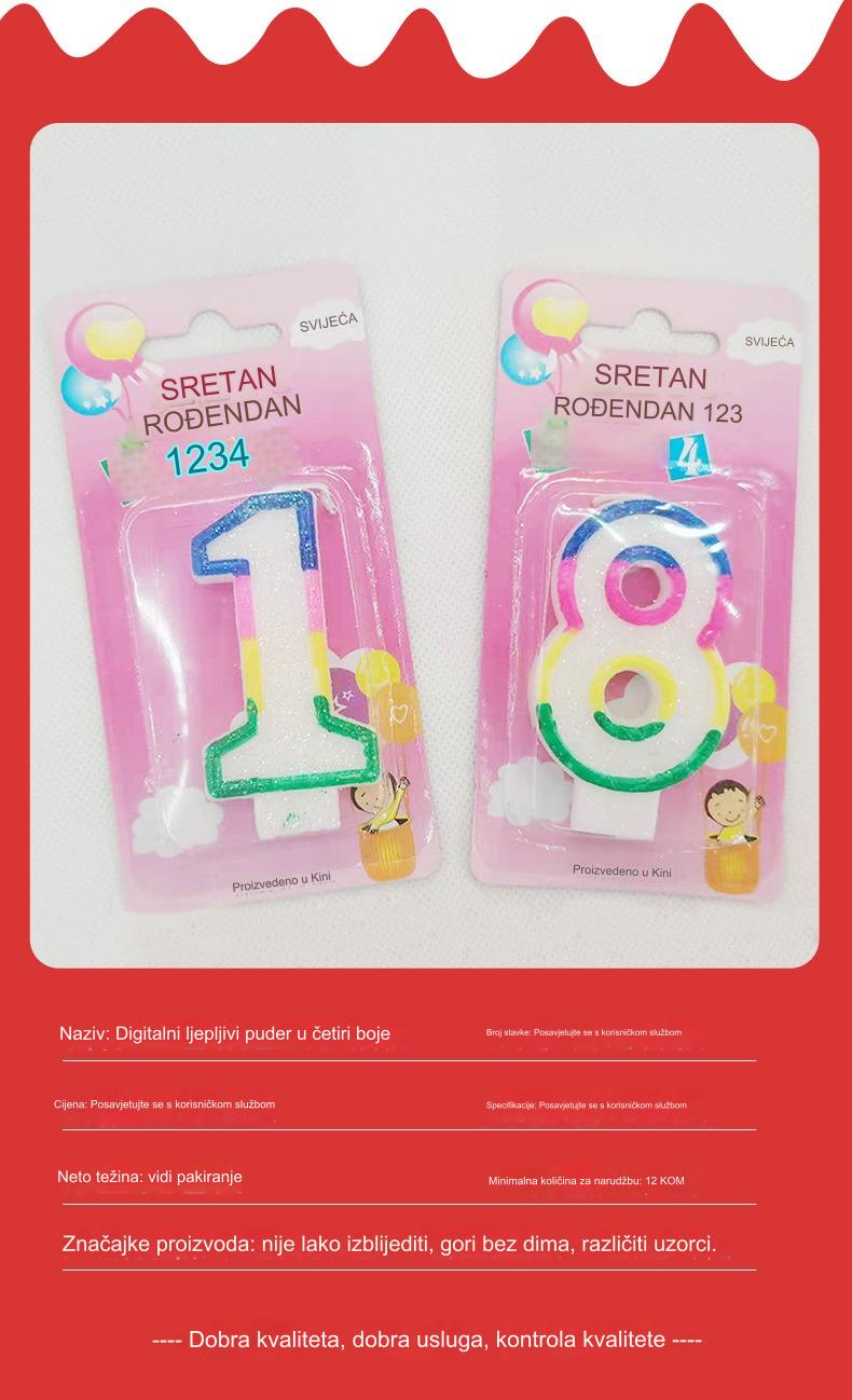 Digitalne rođendanske sveće kompatibilne za brojeve i slova - netoksični vosak za zabave, personalizovane sveće sa imenom/brojem za ukrašavanje rođendanskih torti