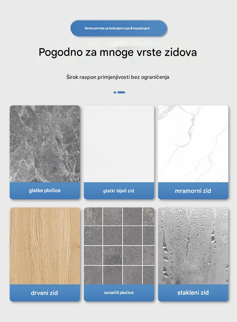 Podesivi nosač za montažu tuša od nerđajućeg čelika - Instalacija bez bušenja, rotirajući 360°, izdržljivi držač glave tuša za kupatilo sa postavljanjem bez alata, kompatibilan sa tuš glavama za kišu, moderan dizajn za jednostavnu instalaciju i održavanje (bez šrafova)
