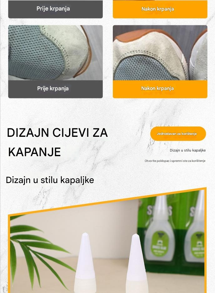 Jaka lepljiva lepak za obuću - Netoksična formula, bez hemikalija, pogodna za DIY projekte, popravku obuće, čizama i - Snažno lepljenje