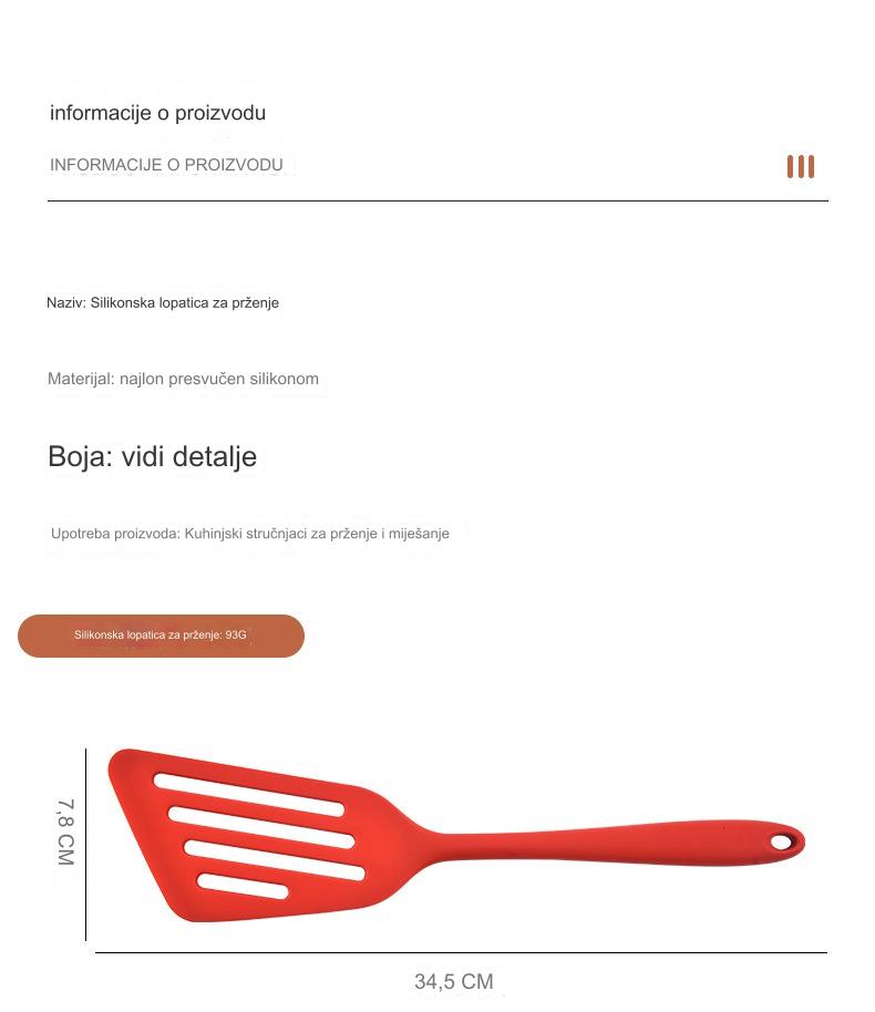 Nelepljiva lopatica za posude, fleksibilna od nerđajućeg čelika, riblja lopatica sa žljebovima, multifunkcionalni kuhinjski alat