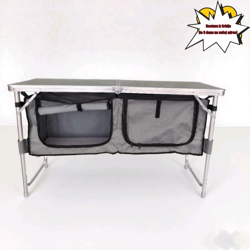 Uskršnji piknik, kampovanje na otvorenom sa torbom za čuvanje, prenosivi, lagani, multifunkcionalni aluminijumski sklopivi sto