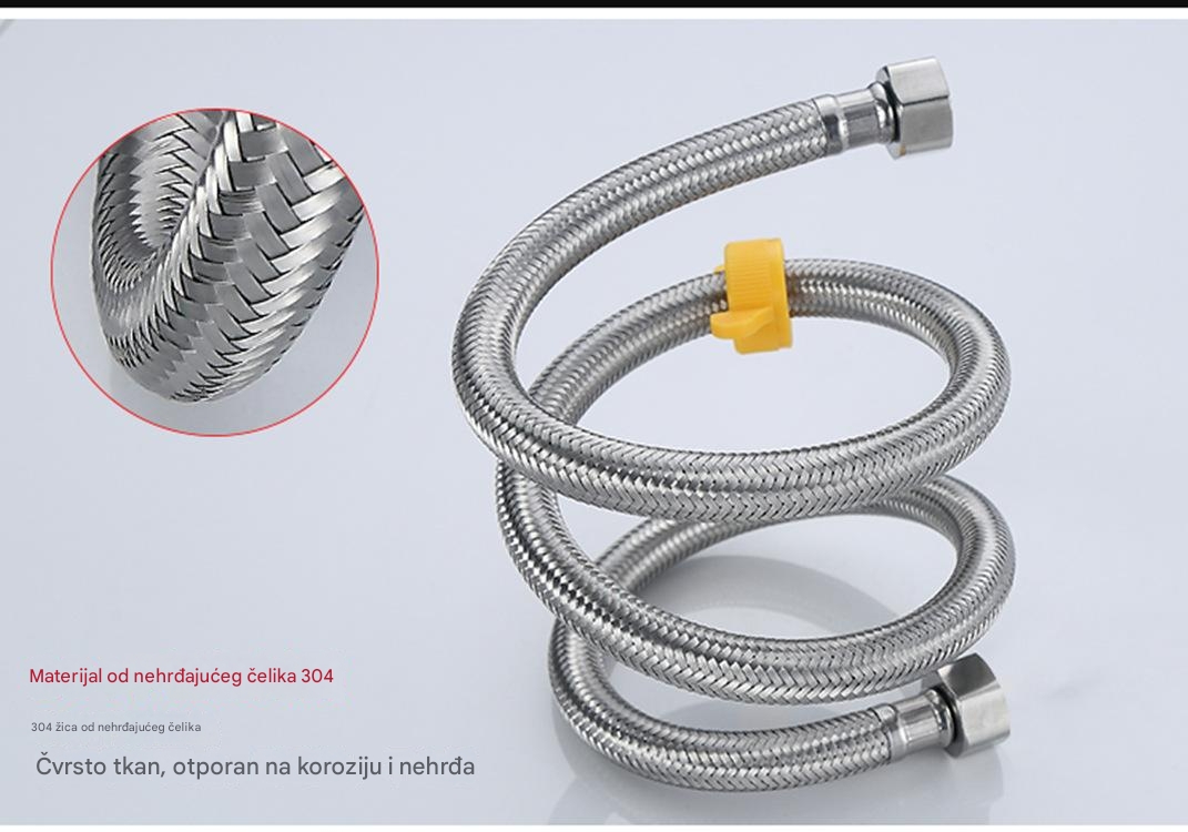Produžetak za slavinu od nerđajućeg čelika sa pletenim crevom - Izdržljivo fleksibilno produženje za grejač tople vode, sudoperu, tuš/kadu, toalet - Adapter za vodovod sa muškim/muškim konektorima (Kompatibilan sa slavinama i rezervoarima za vodu)