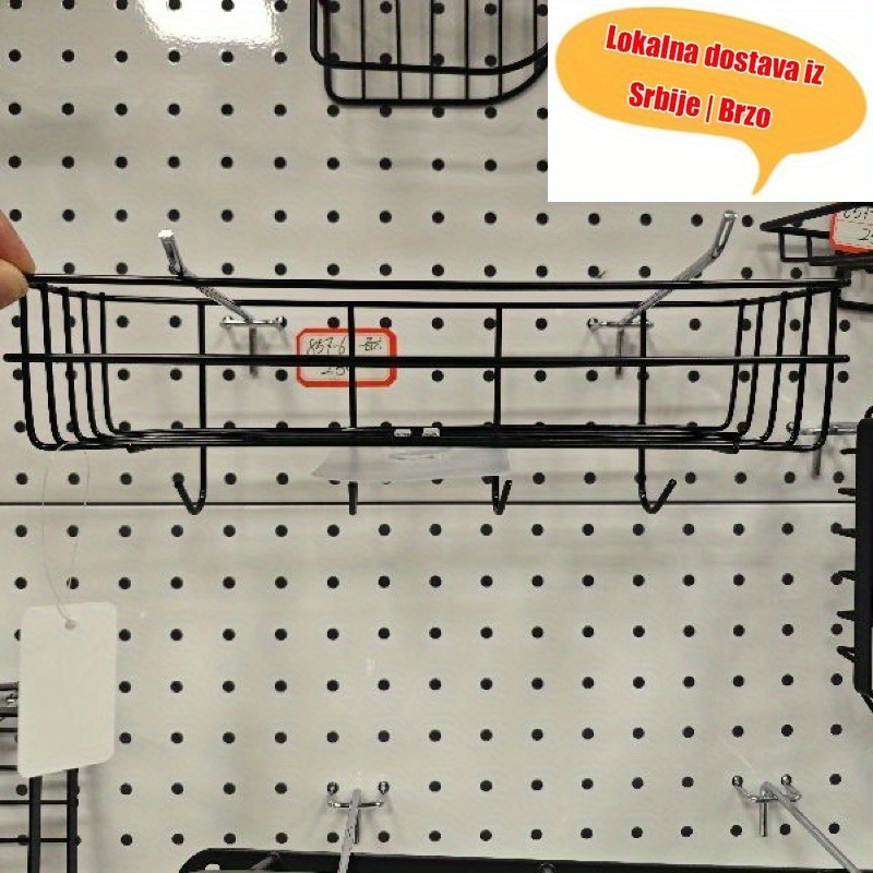 Zidni nosač za kupatilo sa kukicama - Izdržljiva plastika i nerđajući čelik, organizator za toaletne potrepštine, peškire i osnovne stvari, laka montaža bez bušenja, moderni dizajn, čvrsta konstrukcija, minimalistički izgled, visokokvalitetni materijali, idealan za stanovanje