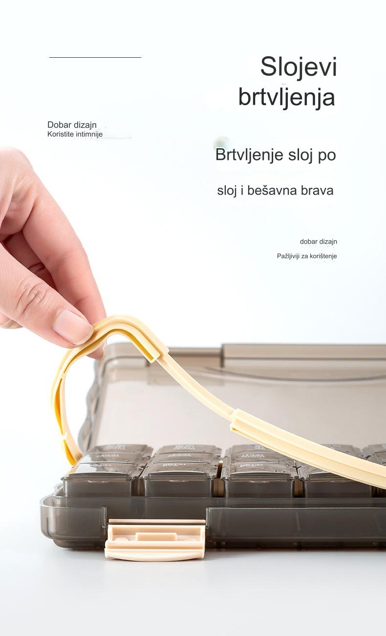 Jednosedmična prenosiva kutija za lekove, višebojna kutija za klasifikaciju, 21 i 28 pregradnih PP plastičnih kutija