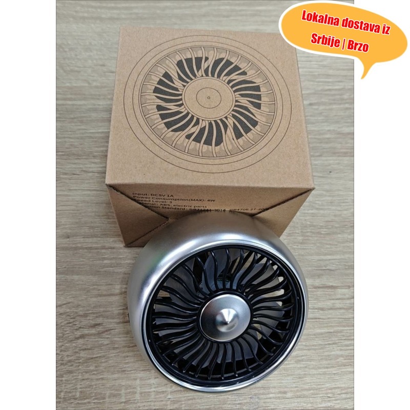 USB ventilator za ventilaciju automobila - Rad bez lopatica, kompaktan i prenosiv sa kontrolom na dodir, USB Plug & Play sistem za hlađenje za unutrašnjost automobila, centralnu konzolu, instrument tablu - Izdržljiva akrilna konstrukcija, nije potrebna instalacija