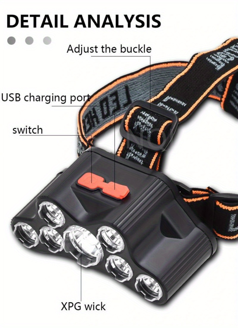 4 Moda Jaka LED Naglavna Lampa sa Punjivom Baterijom za Kampovanje i Pecanje