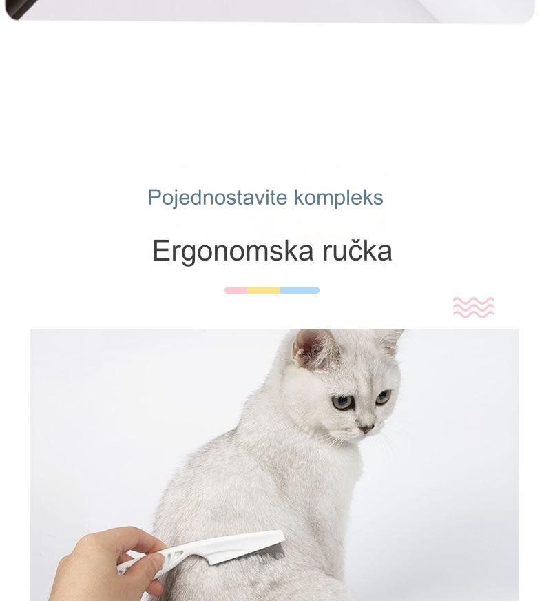 Profesionalni češalj za pse za uklanjanje buva i krpelja sa čeličnim iglama koje se ne zapetljavaju & gumiranom drškom koja ne klizi - Snažan ubica parazita, za osetljive svetlo bež, štenad & pse