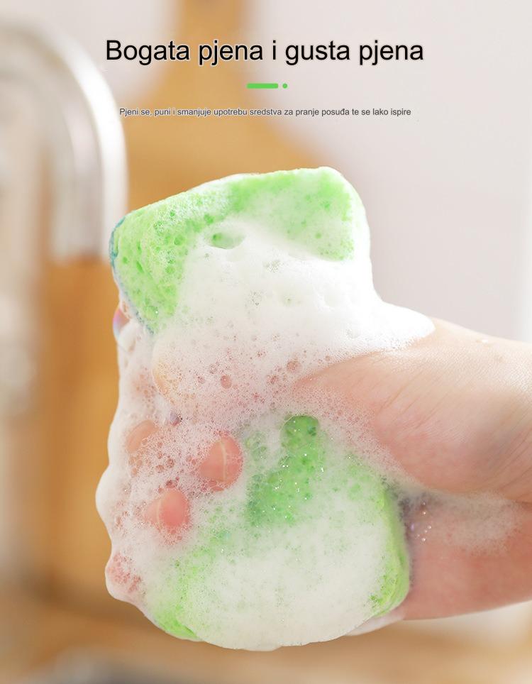 Dvostruka Kompresovana Drvena Pulpa & Krpa za Ribanje - Izdržljiva Sunđerasta Krpa od Prirodnih Vlakana koja Ne Grebe, Zelena/Kodirana u Boji, Visoka Moć Upijanja za Pranje Sudova, Čišćenje Kuhinje & Domaćinstva, Trajna Sunđerasta Krpa za Višekratnu Upotrebu (Renewable, ), Sunđer za Pranje Sudova