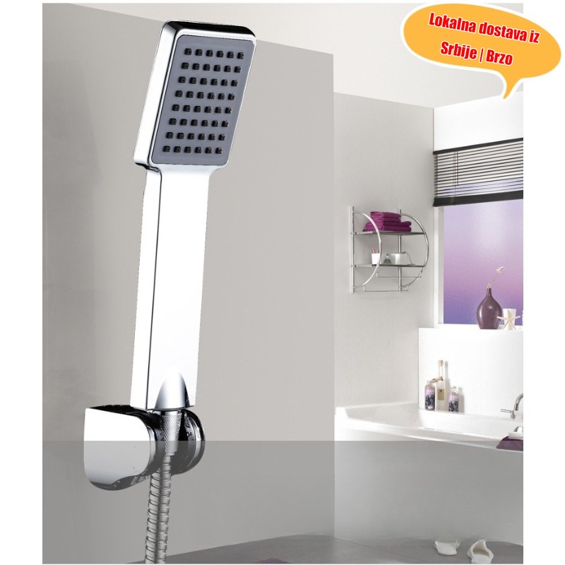 Tuš glava za tuširanje 7350 sa velikim protokom vode i pet funkcija | Montaža na zid, materijal akrilonitril butadien stiren, kvadratnog oblika, za upotrebu samo u tušu