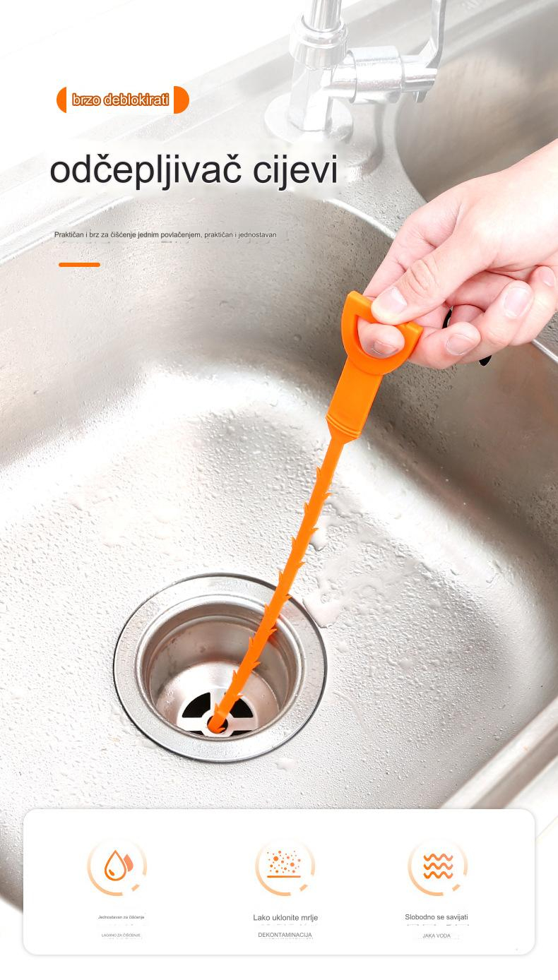 Višestruki Efikasni i Praktični Čistači Cevi sa Alatom sa Kukom za Čišćenje Odvoda | Poliranje i Miris, Bez Surfakata