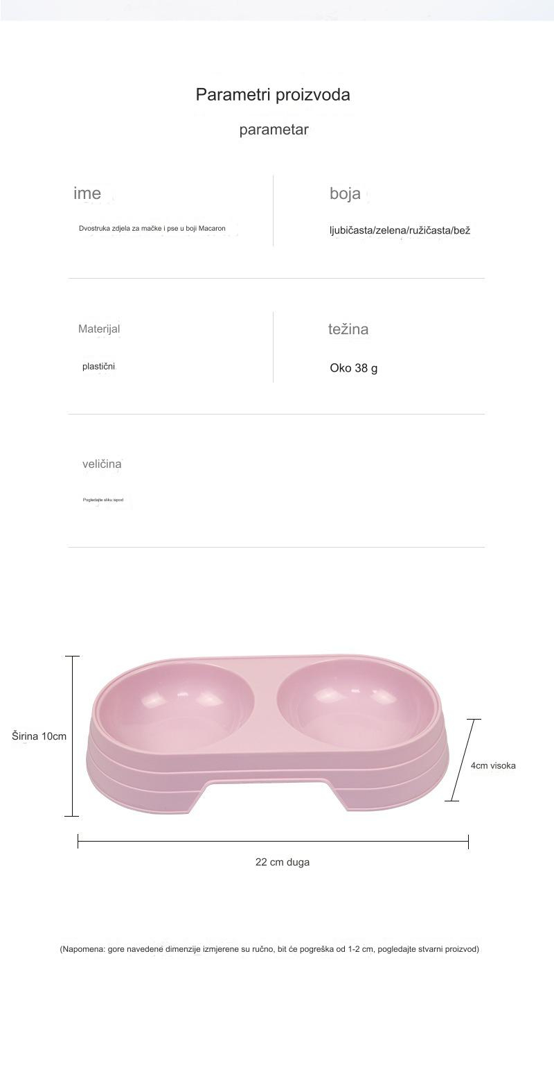 Ole plastične posude za hranu za kućne ljubimce sa dve posude | Idealne za vodu i suvu hranu, dizajn protiv klizanja