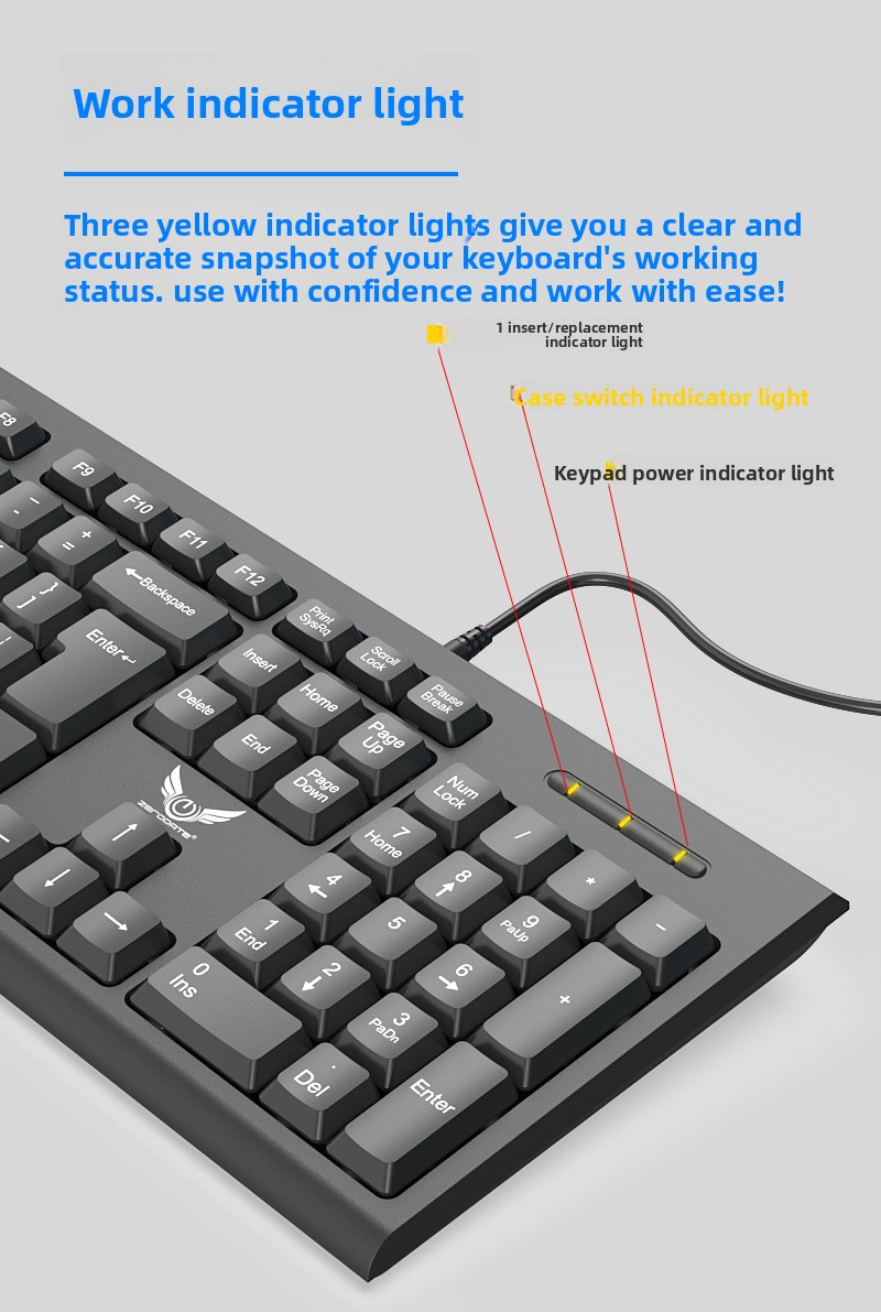 Uska Žična USB Tastatura za Poslovnu Kancelariju Kućnu Upotrebu Kompatibilna sa Desktop PC računarima, Ergonomski Dizajnirana Tastatura, Račuka Tastatura, Kompaktna Tastatura, Elegantan Dizajn, Izdržljive Tipke, Čvrsta Konstrukcija, USB Tipkanje