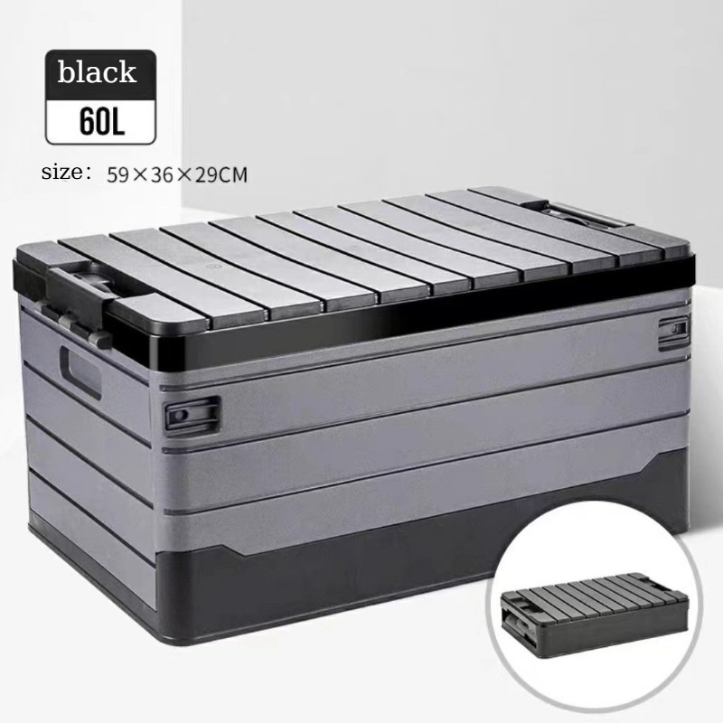 Kutija za skladištenje velikog kapaciteta od 60L, sklopiva, pogodna za organizator gepeka automobila, sklopivi organizator za automobil sa izdržljivim sklopivim, štedljivim sistemom polica za SUV, enterijer vozila (bez potrebe za modifikacijom)