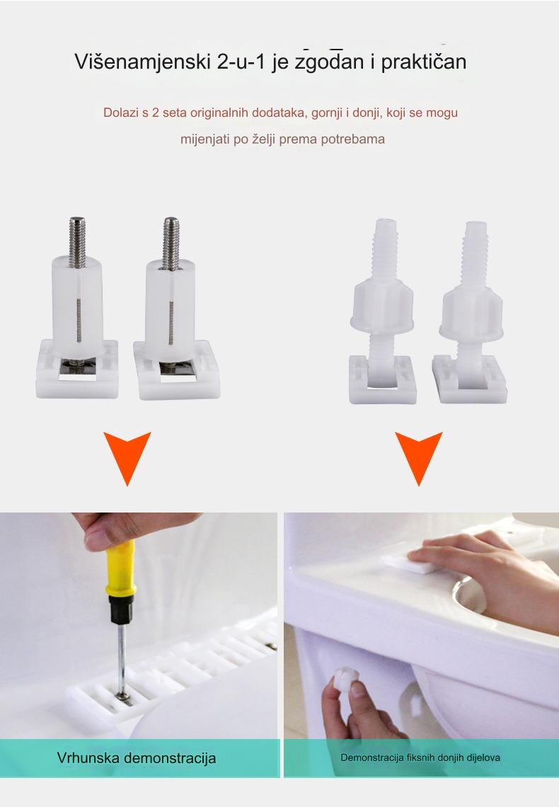 Teška poklopac za WC sa zadebljanim protivkliznim prstenom - Mekani jastučić od smole, lako se čisti u beloj/crnoj/bež/smeđoj boji, dizajn sa prednjim otvaranjem za WC šolju (odgovara većini standardnih WC-a) - Nadogradnja kupatila