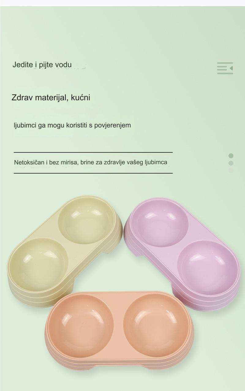 Ole plastične posude za hranu za kućne ljubimce sa dve posude | Idealne za vodu i suvu hranu, dizajn protiv klizanja