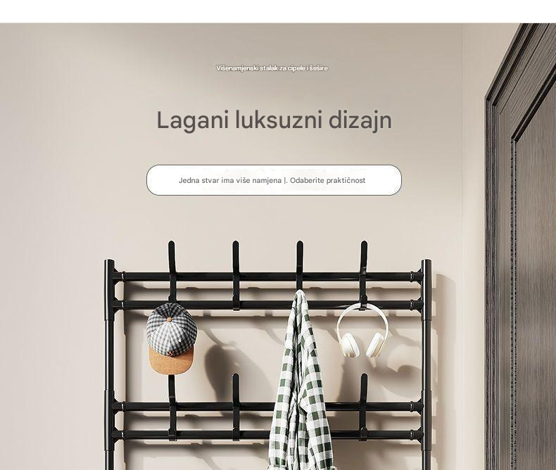 Laka Montaža Izdržljivi Plastični Višeslojni Stalak za Obuću sa Kukama za Kačenje - Podni Organizator za Skladištenje koji Štedi Prostor za Spavaću & Dnevnu Sobu, Čvrsta Polica za Obuću sa Gornjom Policom za Izlaganje, Nisu Potrebni Alati, Moderan Dizajn za Obuću, Šešire