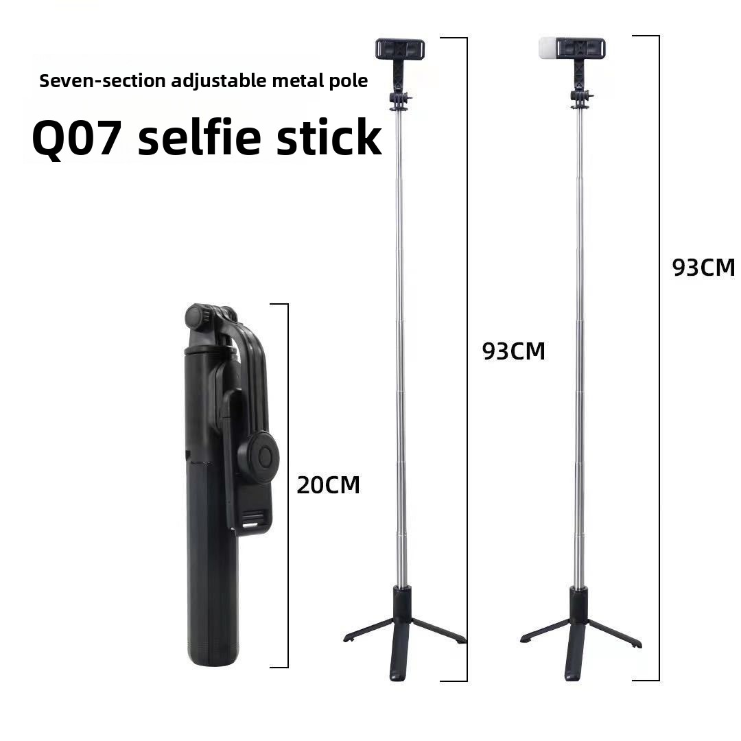 Q07 Selfie štap sa stativom - Sve u jednom prenosivi produživi štap, bežični štap za pametne telefone/tablete, kompatibilan sa /, dodatak za live strimovanje i vlogovanje za kreiranje sadržaja na društvenim mrežama (Bez