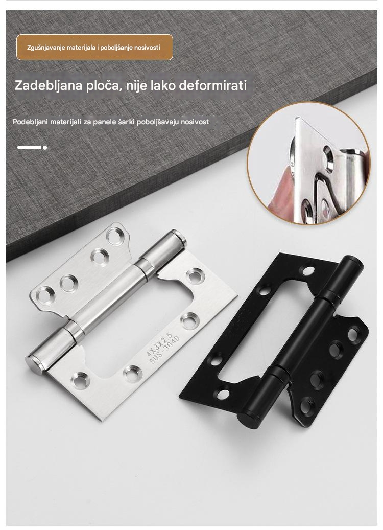 Šarke za vrata od nerđajućeg čelika - Teške šarke otporne na rđu za nameštaj i ormare sa poliranom završnom obradom, ugradnja u ravni, skriveni dizajn za drvena vrata, ormare, garderobe - Jednostavna instalacija sa uključenim šrafovima