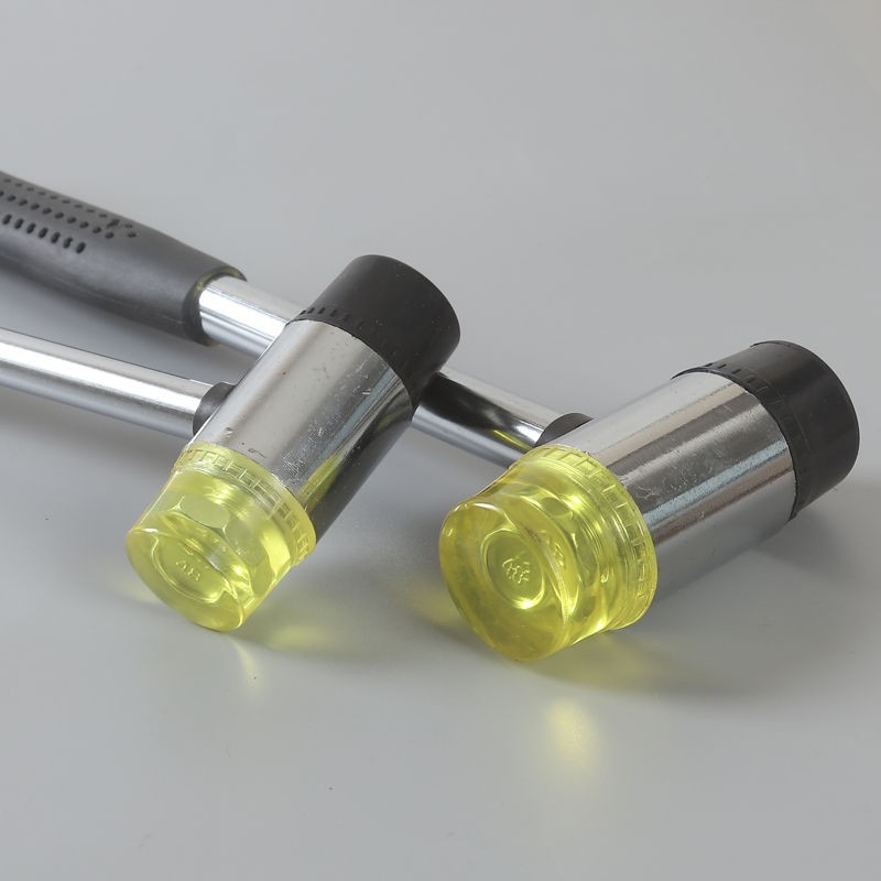 Crni čekić sa dvostrukom glavom i mekim držačem obloženim plastikom | Čekić sa dve glave, ručni alat za projekte od kože, dostupan u veličinama 25/30/35mm, tema Noći veštica