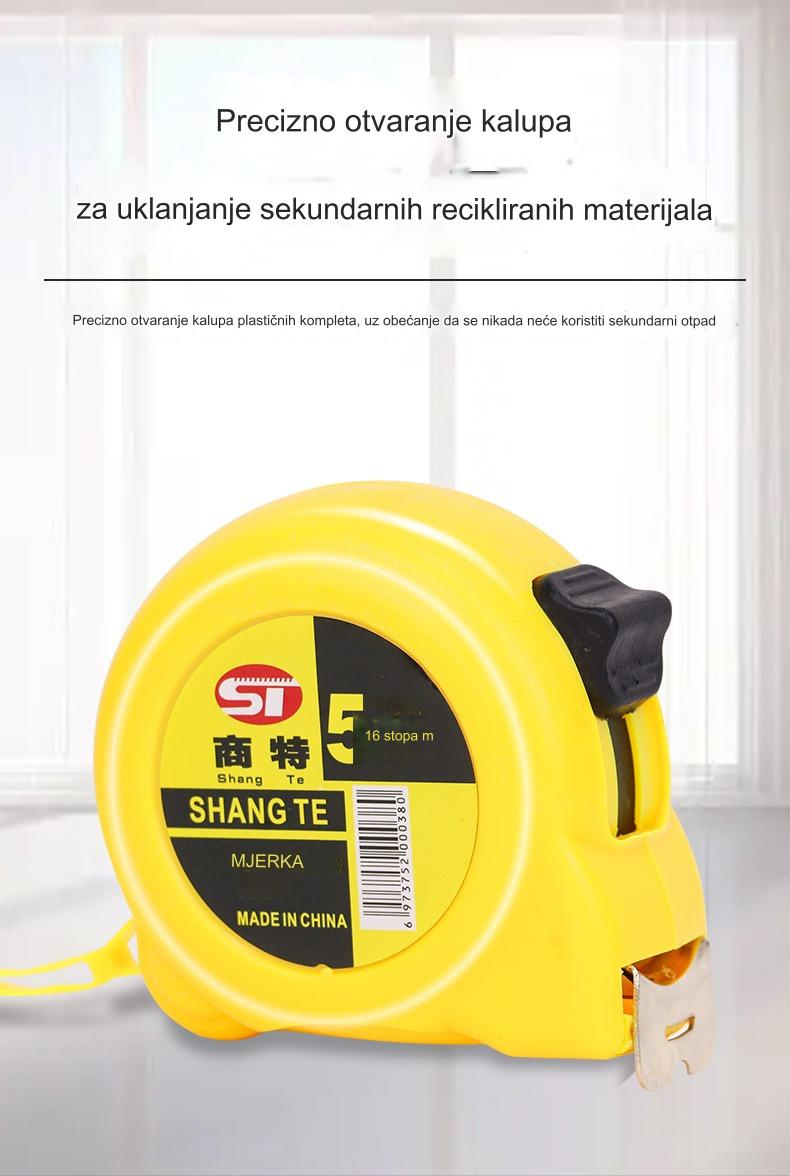 Paket od 5 metara - Čelična merna traka sa kopčom za kaiš - Izdržljiva i prenosiva merna traka za geodetske radove, DIY, uređenje dvorišta - Dugotrajna i praktična za profesionalce i svakodnevnu upotrebu
