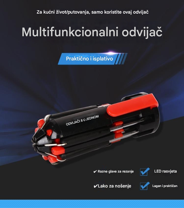 8-u-1 Set Odvijača sa Jedinstvenim Oblikom, Višenamenski za Sve Vaše Potrebe, Održavanje domaćinstva,Kompaktni odvijač,Sveučilišni odvijač,Profesionalni odvijač,Električari,Mehanika