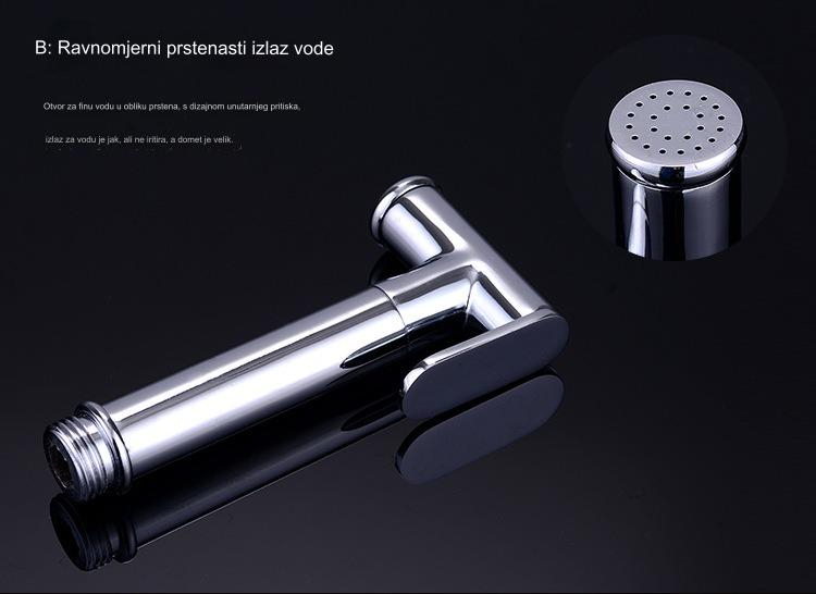 Higijenski sistem za tuširanje sa setom za žensko pranje i pištoljem za prskanje za WC | Evropska G3/8 mlaznica, nije potrebna struja, ekliptični stil