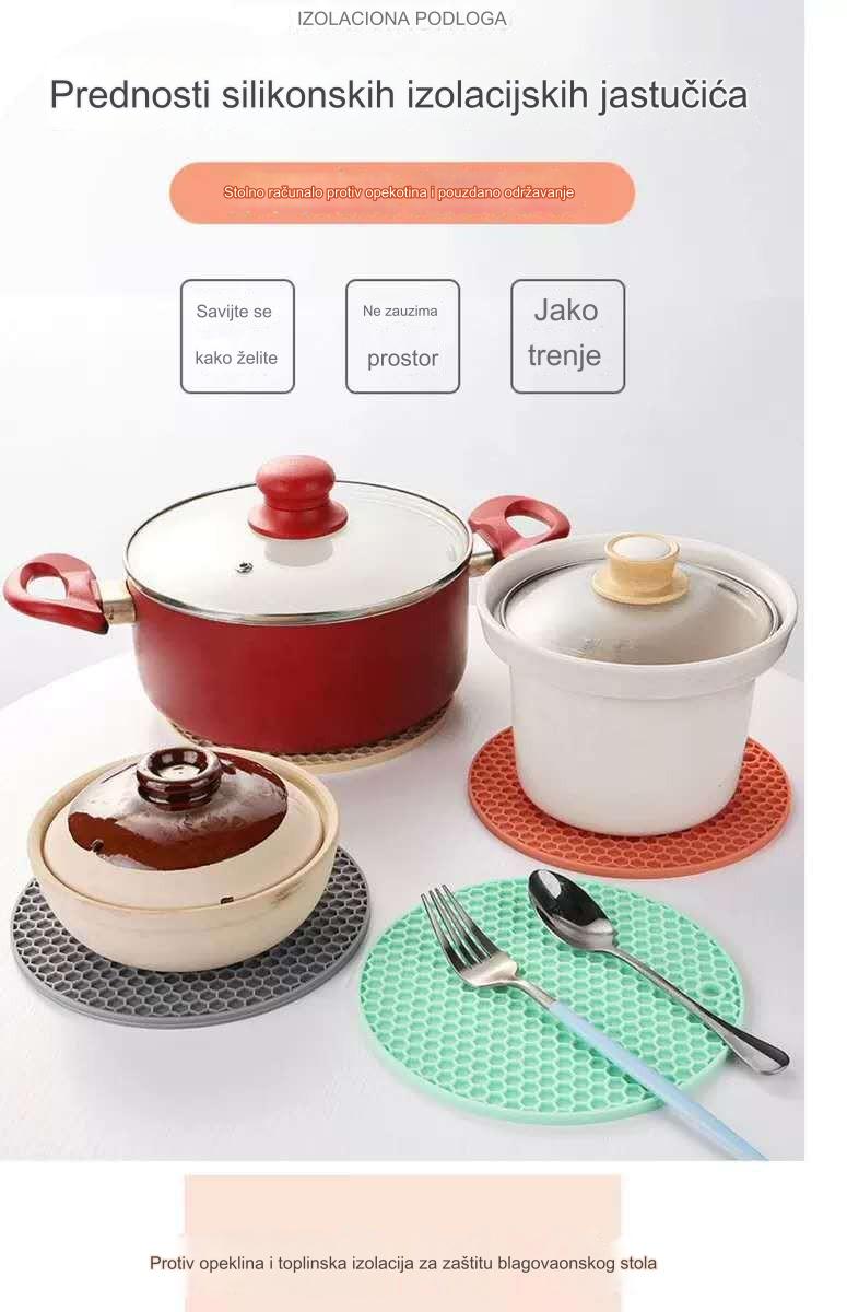 Nepoklizne gumene podmetače za kuhinju i trpezu - Izdržljivi zaštitnici stola otporni na toplotu i vlagu sa neklizajućom podlogom, zaštita za vruće posude, lonce i tave - Trajni podmetači za kućnu ili komercijalnu upotrebu