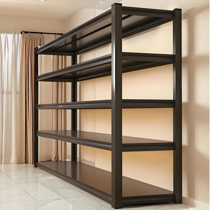 Police za domaćinstvo | Višeslojne police za skladištenje od ugljeničnog čelika za kuhinju i kancelariju, višenamenska upotreba, podne montaža, police za alat