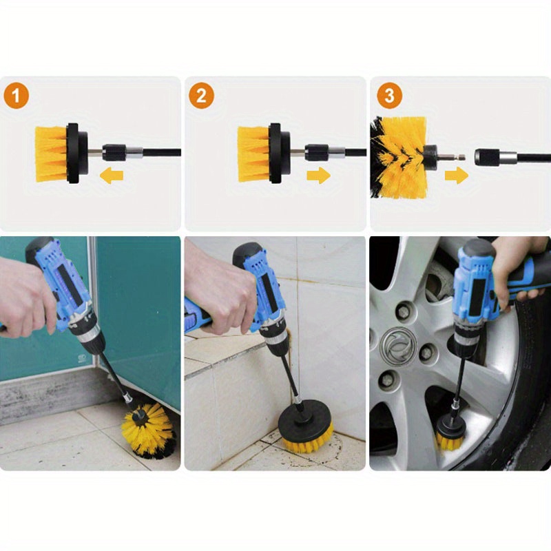 Set električnih glava četke za čišćenje za kuću i auto, uključujući glave četke za bušilicu