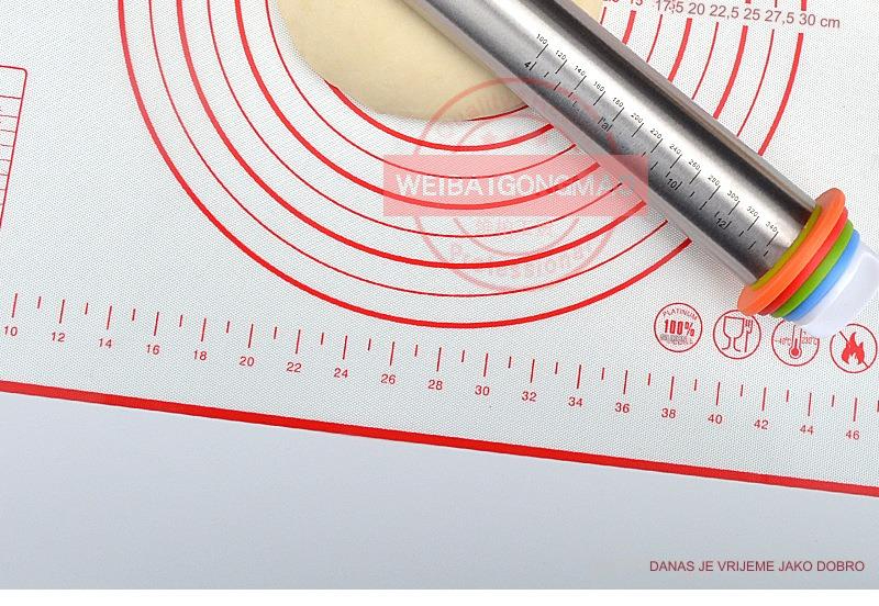 43,18 cm Podesivi Valjak od Nerđajućeg Čelika sa Oznakama za Debljinu (mm/cm) - Robusni Valjak za Tijesto za Pečenje, Peciva, Kora za Pite, Pizzu i Kolačiće - Nelepljiv, Izdržljiv za Profesionalne Pekare