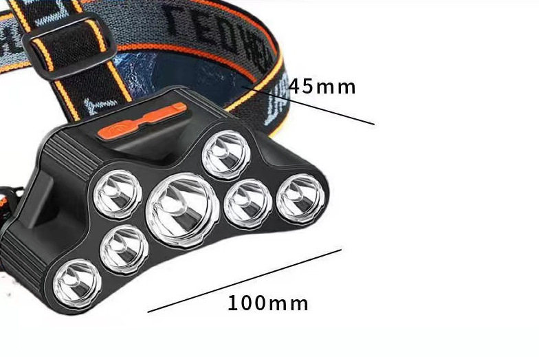 7-LED Čeona Lampa - Punjiva Visokosvjetla za Ribolov, Rudarstvo i Noćne Operacije, Dugometražna Vodootporna Rukohvatna sa USB Punjenjem, 26 Podešljivih LED dioda za Outdoor Avanture, Kampovanje & Planinarenje, Oprema za Kampovanje, Metalik Završnica, Izdržljiva Konstrukcija, Visoki Lumenski Snop, Svetlo bez Ruku, Kompaktni Dizajn, Robustna Građa, Svetlo bez Ruku, Za Ljubitelje Prirode