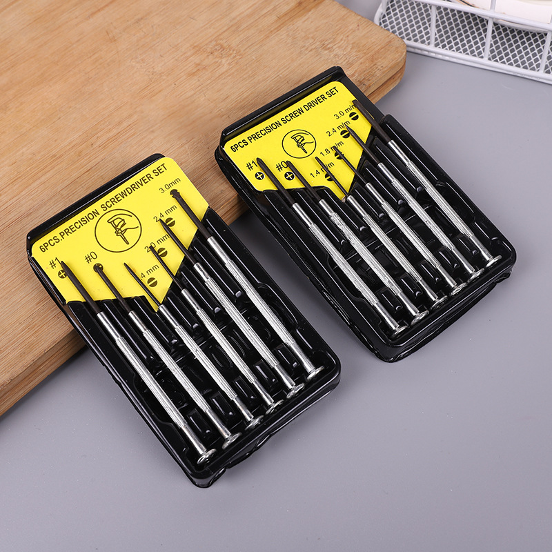 Mini set ravnih i Phillips odvijača sa malim vrhom - Set alata za teške popravke, pogodan za satove, telefone, elektroniku, pametne satove, tablete, kućne DIY projekte - Plastika/Metal