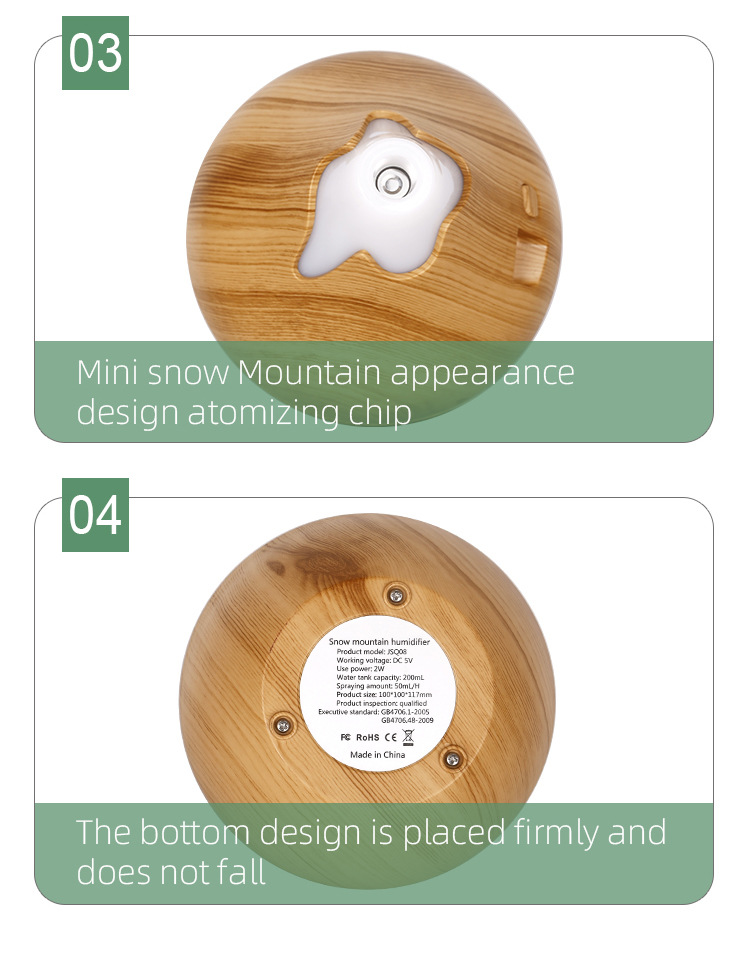Ultrazvučni aroma difuzor velikog kapaciteta sa teksturom drveta, difuzor esencijalnih ulja, ovlaživač vazduha sa aromom, ultrazvučni ovlaživač, pogodan za esencijalna ulja, ima tajmer, automatsko isključivanje kada je završena voda, sedam-boja LED svetla i napajanje preko USB-a