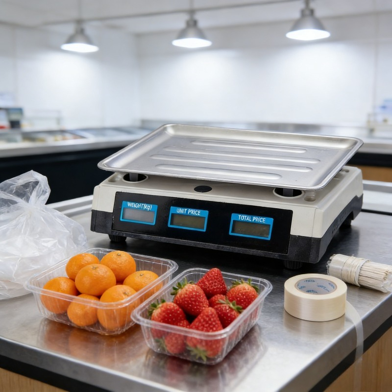 Digitalna vaga za komercijalnu upotrebu | Precizan alat za merenje za prodavnice i kućnu kupovinu na veliko, plastika, napajanje preko utikača, radni napon 110V-240V, bezbedna za kontakt sa hranom