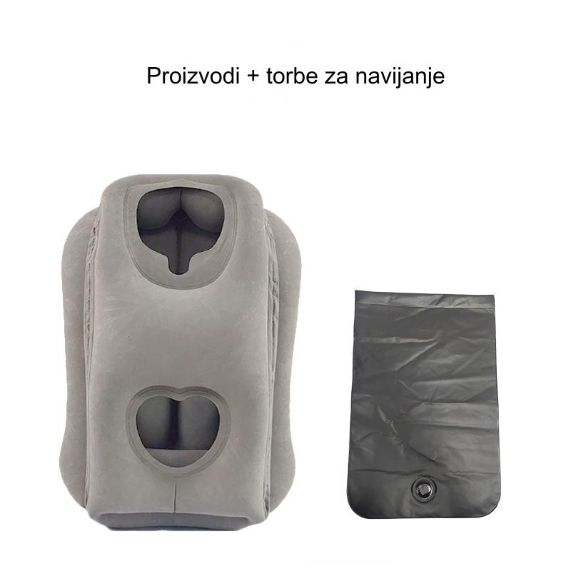 Jastuk na naduvavanje - za putovanja i kućnu upotrebu, podesiva čvrstoća sa naduvavanjem/istiskivanjem jednim dodirom, prenosivi kompaktan dizajn, vazduh za kampovanje, kancelariju, krevet - Crveni (Nije potrebna pumpa, izdržljiv i lagan), kancelarija