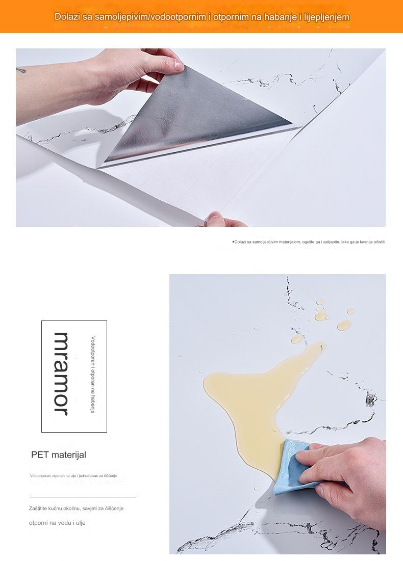 Vodootporne i ulje-otporne samolepljive pločice za dekoraciju kuhinje | Zadebljane i uklonjive zidne nalepnice, gumeni materijal