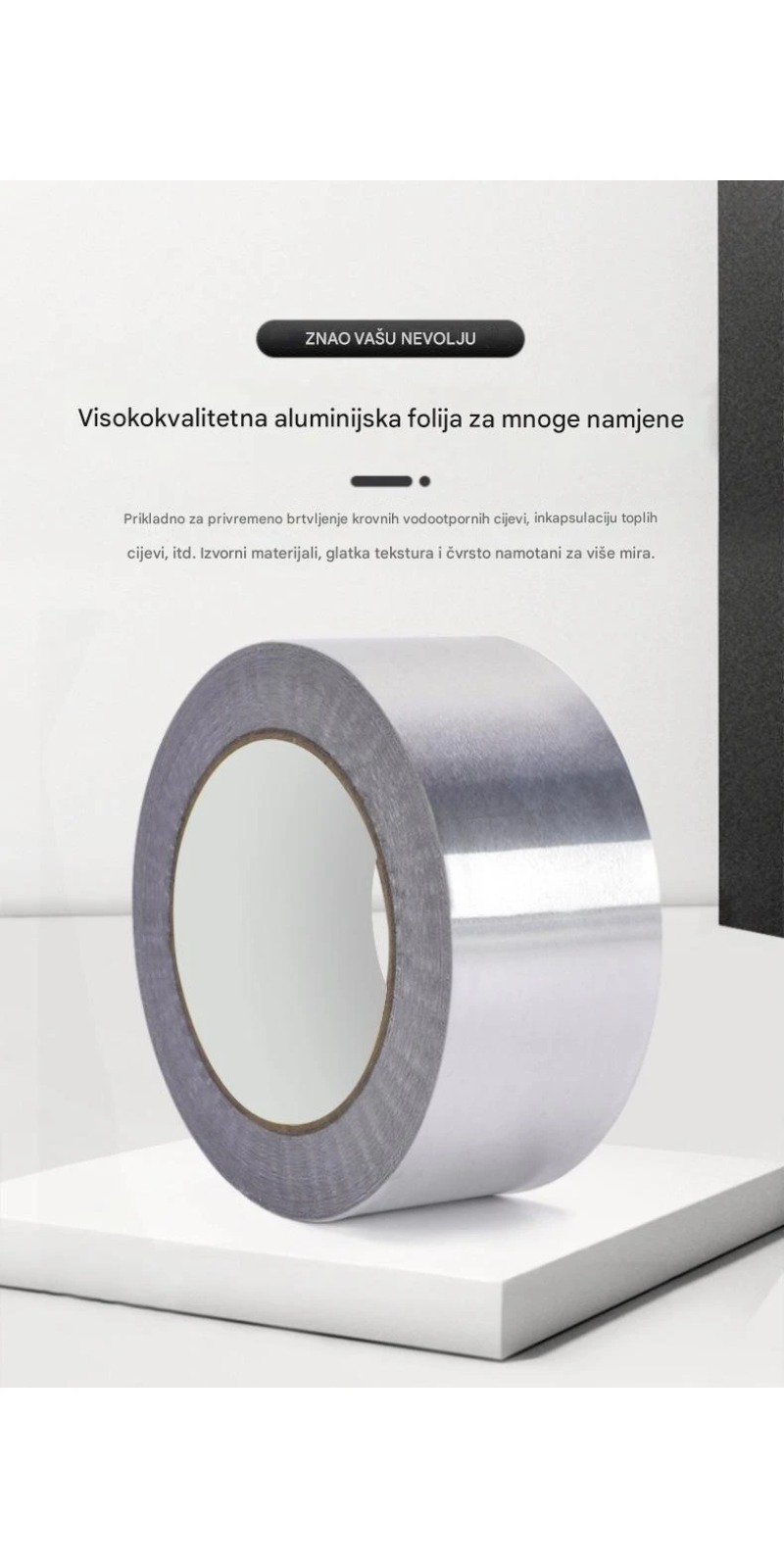 Teška aluminijumska traka - Debeli sloj, nepropusna za šporet, plesan i ulje - Laka primena za krovove, zidove, podove - Izdržljiva za spoljnu i unutrašnju upotrebu (kuhinja, kupatilo, tavan) - Pogodna za šporete, kanale