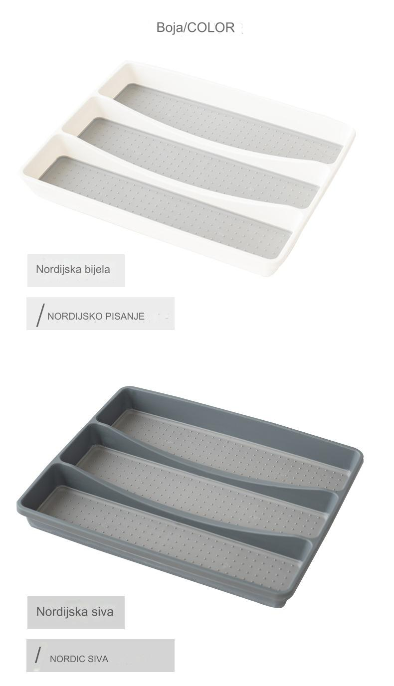 Zidni organizator za kuhinjski pribor sa pregradama za blokove i pribor - Izdržljiv ABS beli i drveni izgled (Montaža bez alata) - Štedi prostor, fioka/traka za noževe, viljuške, kašike, špatule, mutilice