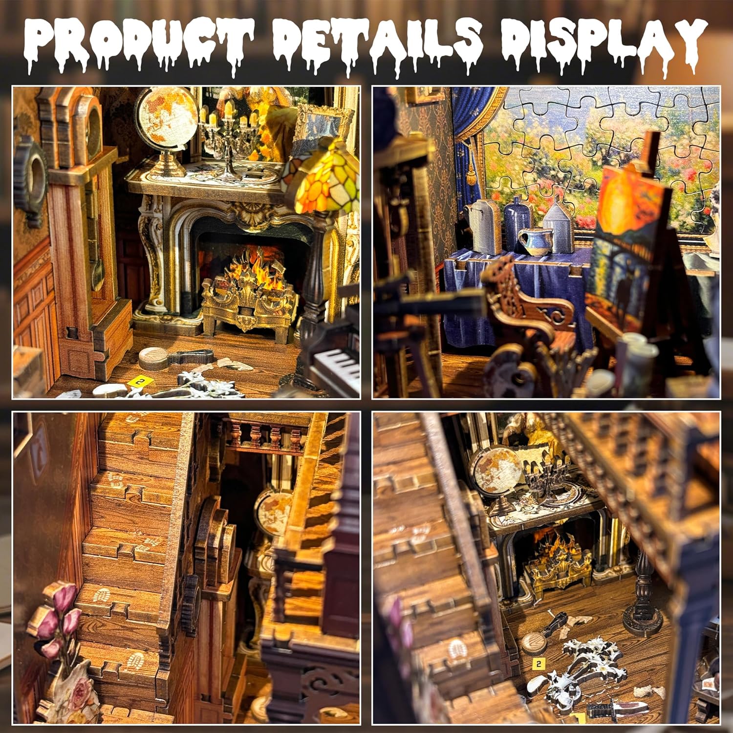 Kompleti za kutak za knjige za odrasle - Napravite svoj vlastiti minijaturni umetak za policu za knjige sa LED osvetljenjem, maštoviti kompleti za izradu knjižnog kutka, dekoracija sobe za fantazijsku tavern dioramu, savršen poklon za ljubitelje knjiga, kutak čuda i knjiga.